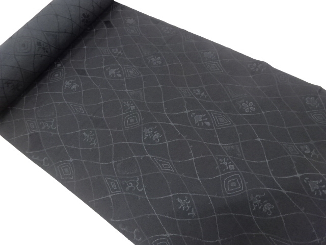 JAPANESE KIMONO / ANTIQUE BOLT FOR COAT / SILK / WOVEN FLOWER